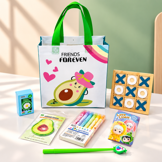 7 in 1 Party Favor Pack: Tic-Tac-Toe Game, LED Wristband & Stationery