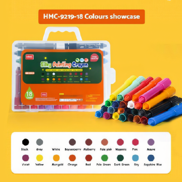 18 Colors Super Silky Twistable Crayons - Washable & Smooth