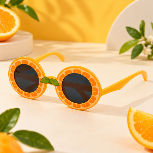 Vibrant Orange Slice Party Sunglasses – Fun Fruit Round Novelty Eyewear
