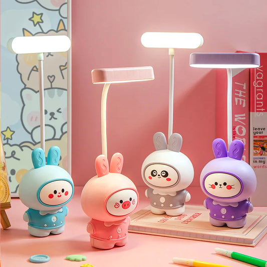 Cute Rabbit LED Desk Lamp With Built-In Sharpener