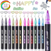 12-Color Outline Pen Set - Metallic Glitter Double-Headed Art Pen