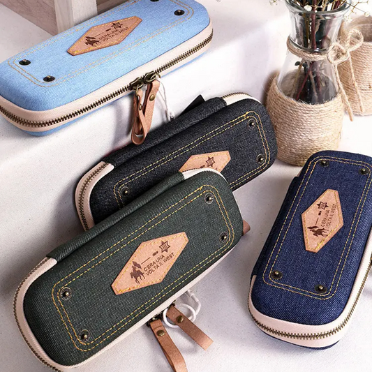 Western Vintage Retro Cowboy Pencil Case Durable & Trendy
