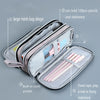 Multifunctional Large Capacity Pencil Case with 3 Zippers