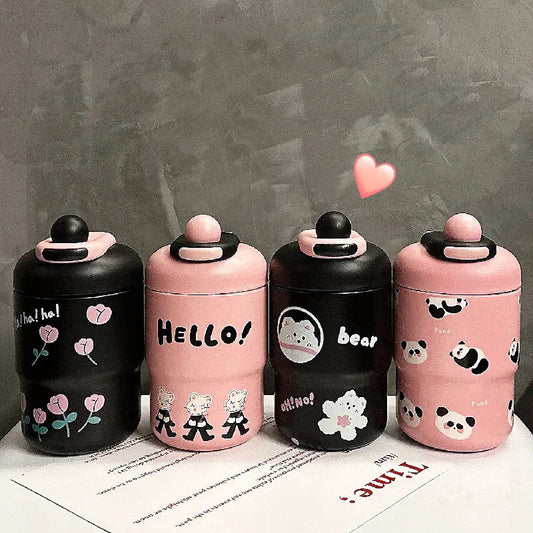 Cute Bear & Panda Stainless Steel Sipper