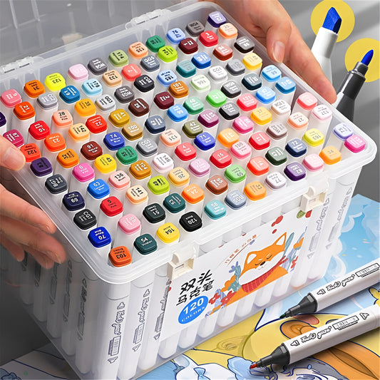 120 Colors Dual Head Marker Pen Set for Art and Sketching
