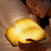 360° Foldable Wooden Book LED Lamp | USB-C Rechargeable Desk Light