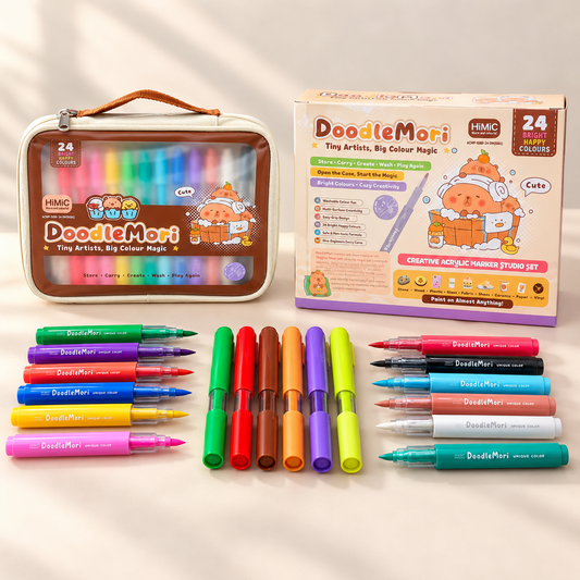 24-Shade Creative Acrylic Marker Set | Washable & Reusable
