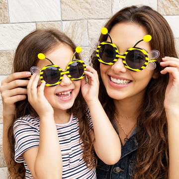 Bumblebee Striped Party Sunglasses – Yellow & Black Novelty Bee Eyewear