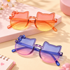 Cute Kitty Face Gradient Sunglasses | Plastic Novelty Glasses for Girls