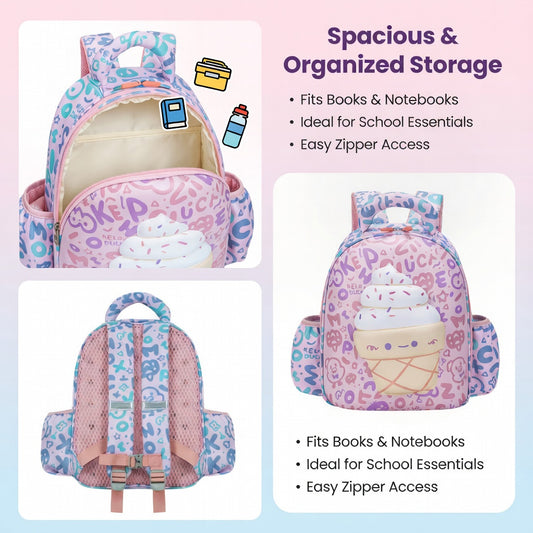 Yumm Yumm Ice Cream Kids School Bag