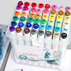 Double Head Marker Pen Set - 48 Vibrant Colors for Art & Highlighting