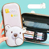 Multicolor 3D EVA Bear Pencil Pouch - Multi-Compartment