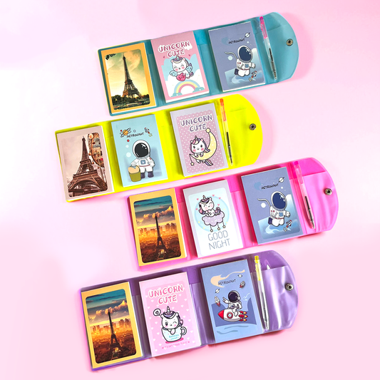 Foldable Pocket Notebook with Pen