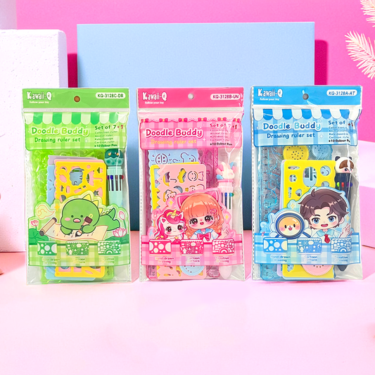 Kawaii Drawing Ruler Set of 7+1