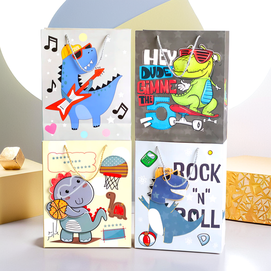 Dancing Dino 3D Paper Gift Bag