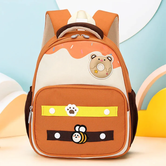 Cute Bee & Bear Primary Kids School Bag with Front Pocket