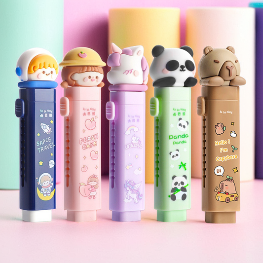 Cartoon Push Pull Sliding Retractable Eraser | Adorable & Handy