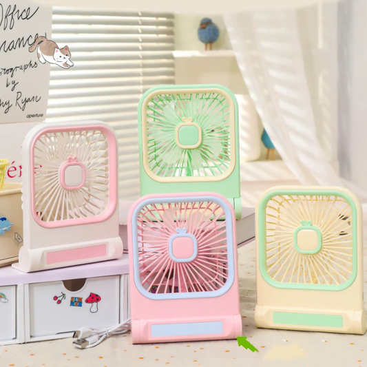 Breezy Bubbles Cute Rechargeable Desk Fan | 3-Speed Portable