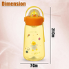 600ml Kawaii 3D Dome Water Bottle Sipper with Handle