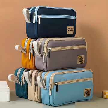 All-in-One Pencil Case – High-Quality Fabric, Multi-Zipper Storage