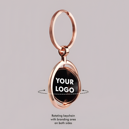 Dual Tone Rotating Metal Keychain – Personalized Engraving – Giftoo