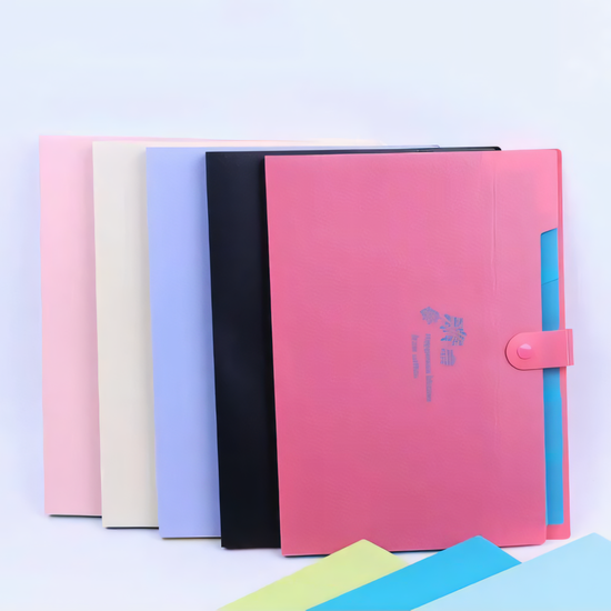A4 5-Pocket File Folder – Push Lock Safety & Easy Organizing – Giftoo