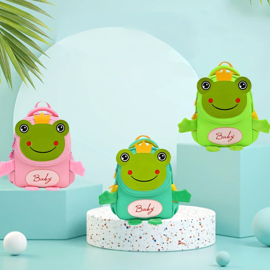 My Cute Frog kids School Toddler bag with Anti-Lost Leash
