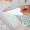 Artistic Grid Pattern Sticky Notes | 14x5cm Aesthetic Pastel Memo Pad