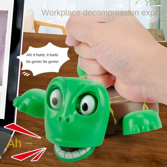 🐢 Funny Press-to-Sound Panicked Turtle Coaster – Gaping Eyes Water Cup Pad!