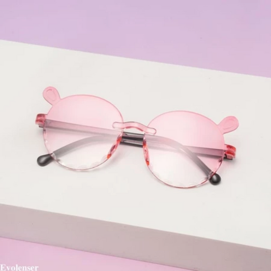 Cute Bear Ear Rimless Gradient Sunglasses | Trendy Plastic Glasses for Kids