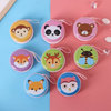 Premium reusable panda, fox, and bee theme mini zipper bags with attached fabric carrying straps on a table.