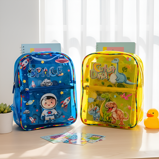 Neon Colorful Kids Transparent School Bag – Lightweight & Trendy Backpack