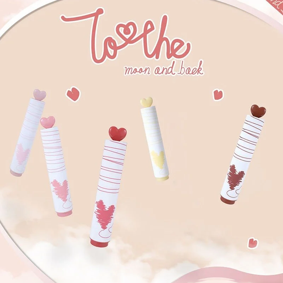 HiMiC Peachy Heart highlighters with heart-themed packaging