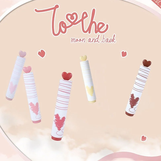 HiMiC Peachy Heart highlighters with heart-themed packaging