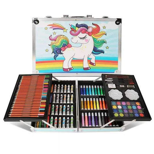 Unicorn Print Multicolor Art Drawing Set (145 psc art set)