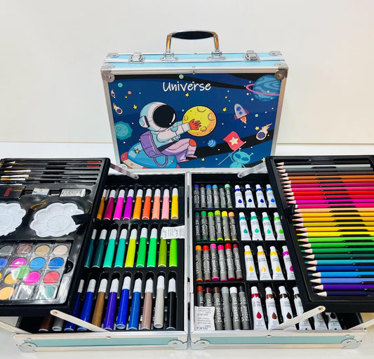 Adorable Space Theme Briefcase With 145pcs Art Supplies Case Set