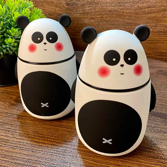 Cute Panda Shaped Glass Cup 300 ML