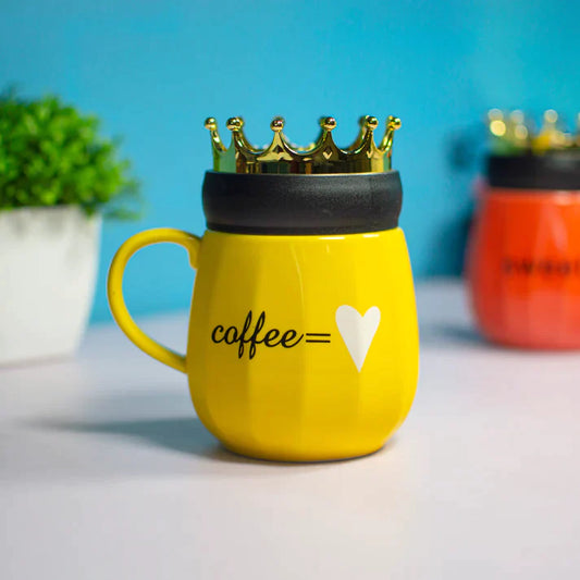 Sweet Coffee Ceramic Mugs (Yellow & Orange)
