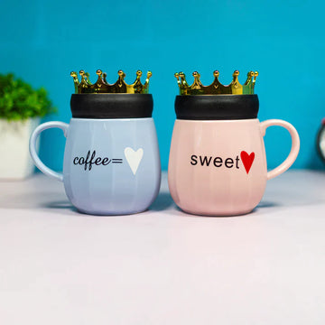 Sweet Coffee Ceramic Mugs (Pink & Blue)