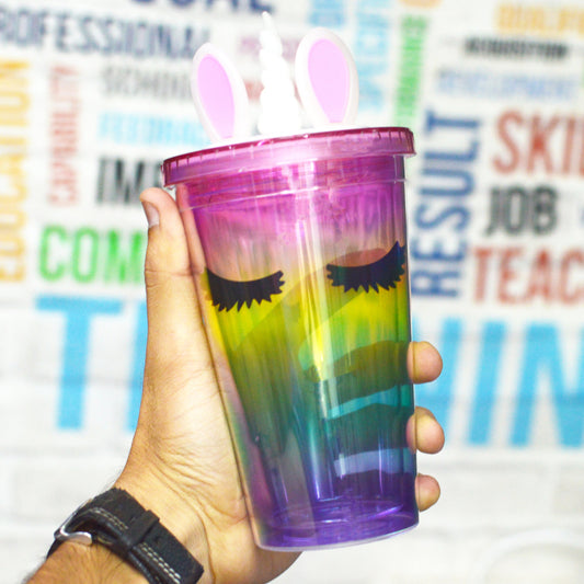 Magical Unicorn Rainbow Tumbler with Straw