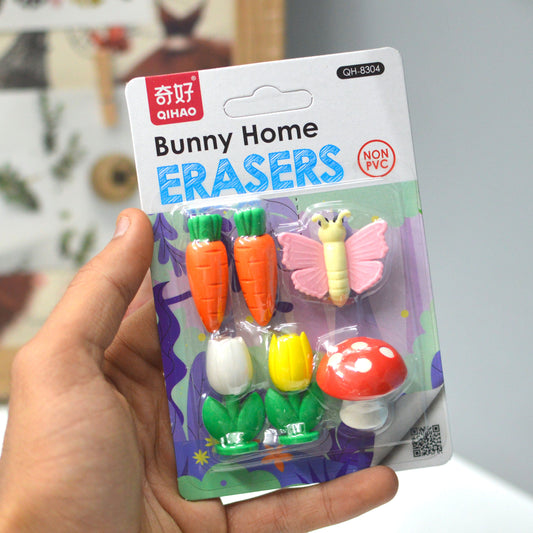 Premium Bunny Home Eraser Set of 5