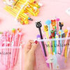 10 Assorted Cartoon Gel Pen with Unicorn Transparent Pouch
