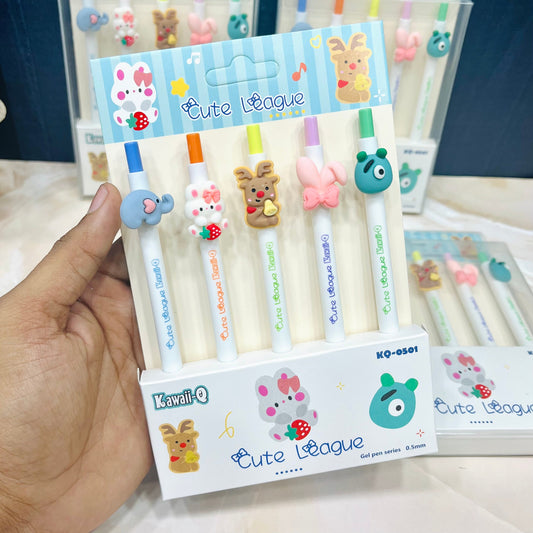 Cute League Gel Pen (Pack of 5)