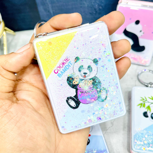 Panda Glitter Hand Pocket Mirror