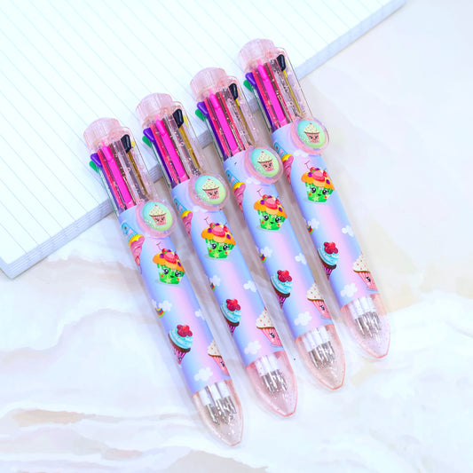 Cup Cakes Printed 8 in 1 Multicolor Pen