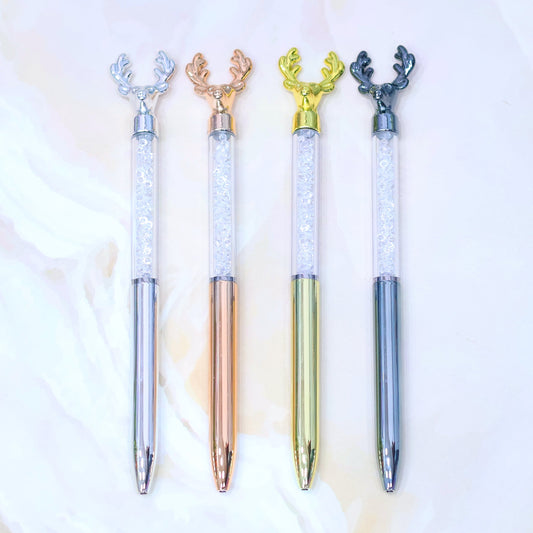 Reindeer Crystal Metallic Pen