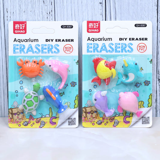 Aquarium Erasers Set ( Pack Of 4 Pcs Eraser )