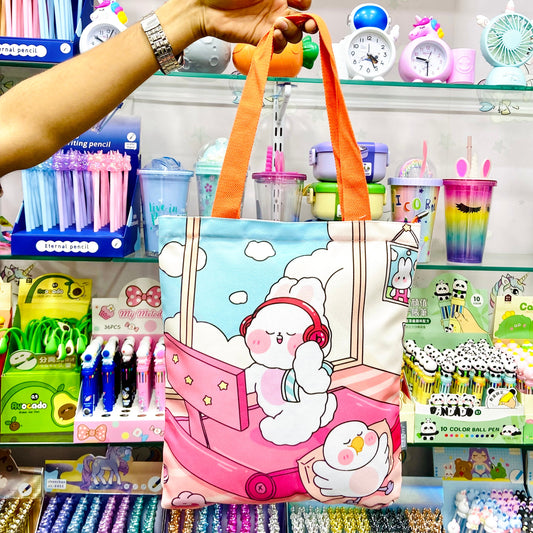 Colorful Cartoon Printed Multipurpose use Hand Bag/Tote Bag