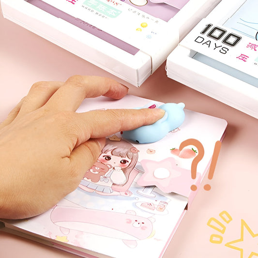 100 Days Unicorn  Hand Notebook with Squishy Toy