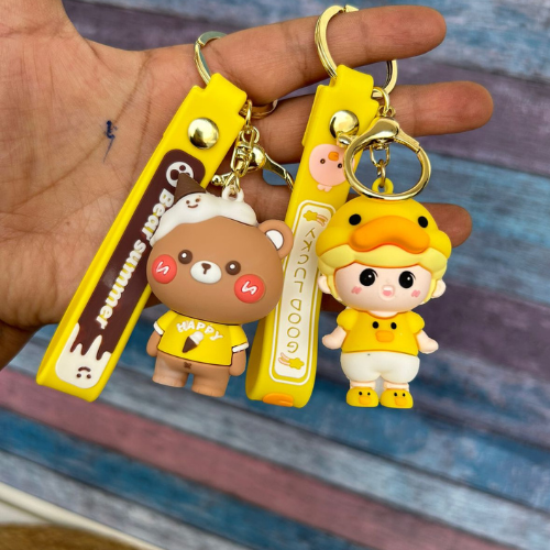 Cute Bear and Little Duck Keychains